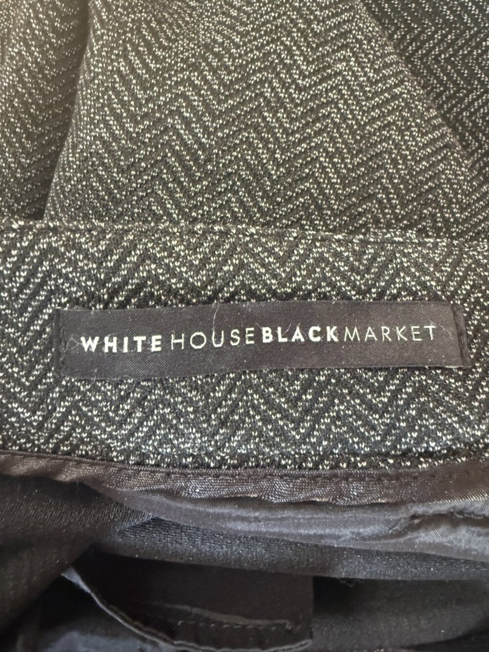 WHBM tweed slim ankle black herringbone pants with pockets women's size 4 - Picture 7 of 12